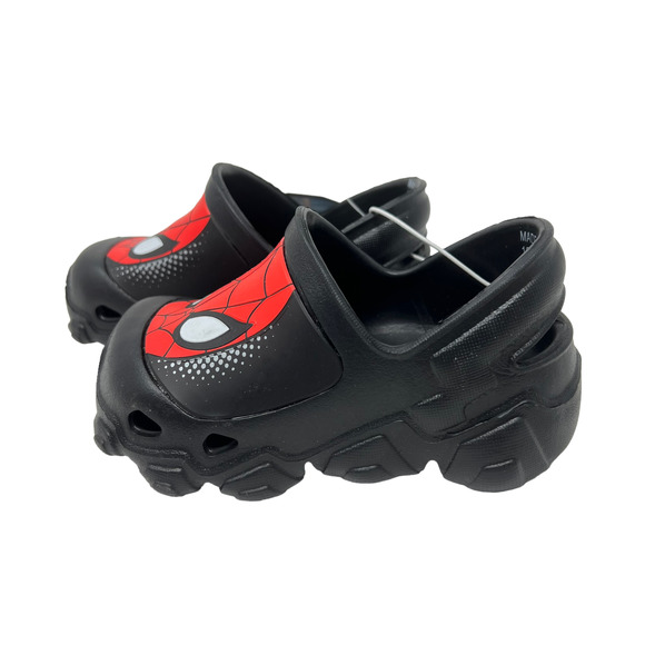 Marvel Ultimate Spider-Man Shoes Child Size 5-6 Black with Red Spider-Man Logo - Picture 2 of 7
